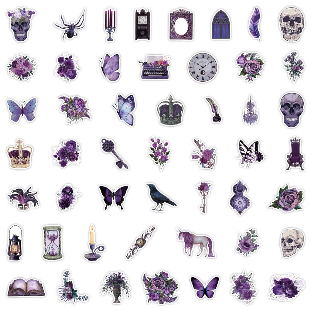 50 Violet Series Graffiti Stickers Motorcycle Computer Water Cup Decorative Stickers Waterproof Creative Stationery Stickers