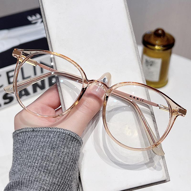 Transparent Computer Glasses Frame Women Men Anti Blue Light  EyeGlasses Retro Round Blackout Spectacles Optical Lenses Eyewear