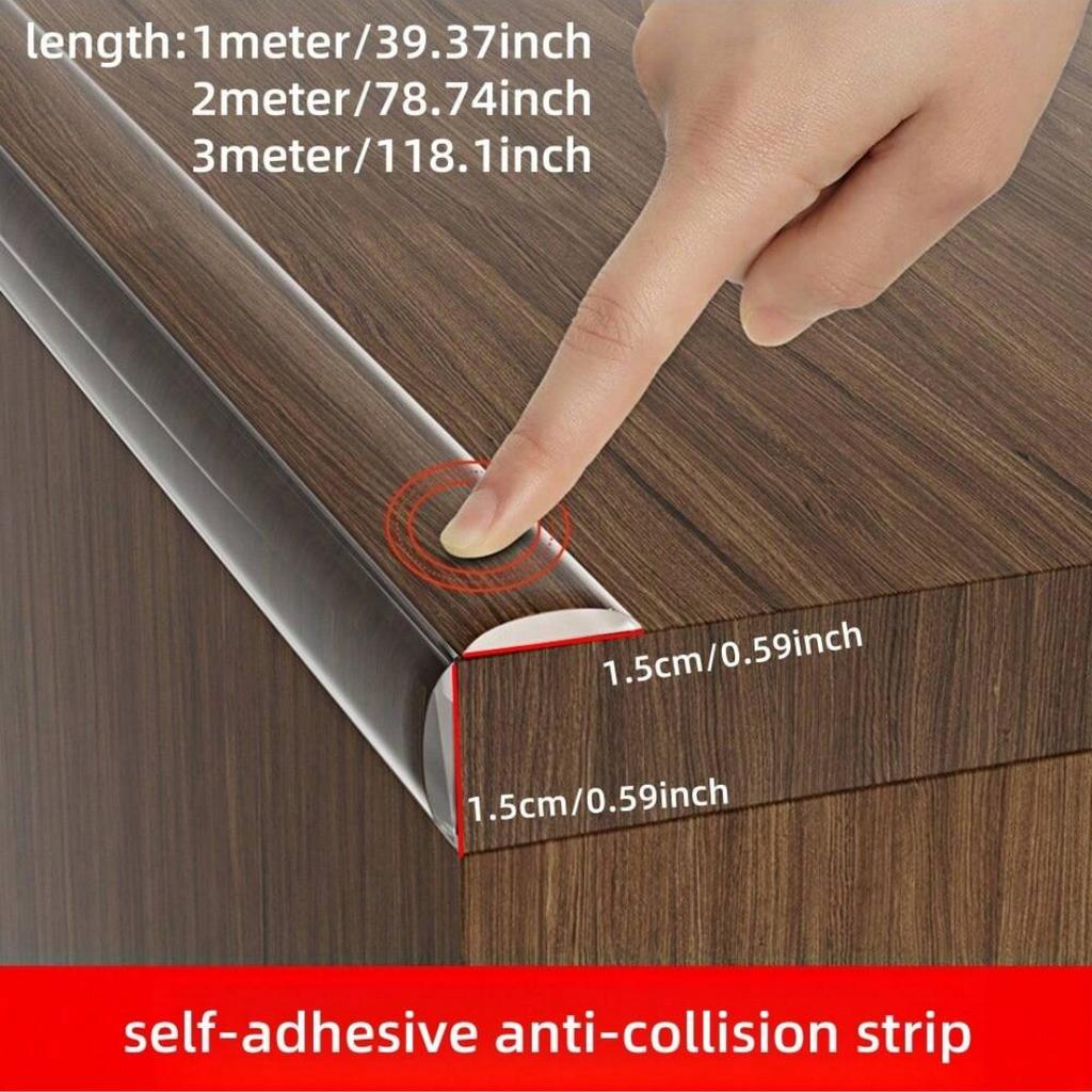 1PC 1m/2m/3meters W Type Anti-bump Strip Coffee Table Anti-bump Protection Strip Transparent Household Bumpers