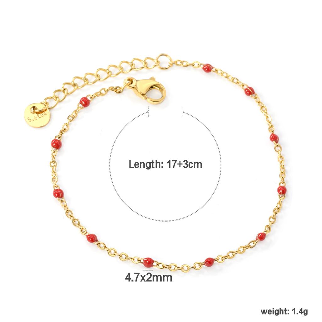 Color Epoxy Bracelet Beach Vacation Wind Fine Strip Bracelet Fashion Versatile Stainless Steel Hand Jewelry Women