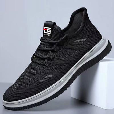 Fashion Men's Shoes Lightweight Breathable Shoes Knit Casual Sneakers for Men Solid Color Comfortable Walking Shoes Jogging Tennis Shoes