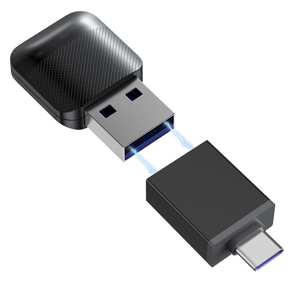 Mini Adapter Wireless for Apple CarPlay Android Auto 2in1 Smart Dongle for OEM CarPlay Wired To Wireless Smart Box USB & Type-C 2 in 1 box