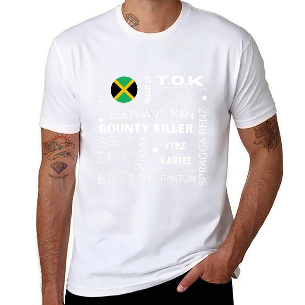 Dancehall Reggae Artist White Text Design Tshirt Plus Size Gym Sports Tshirt