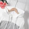 Womens Colorblock Half-Zip Drawstring Oversized Hooded Sweatshirt Jacket - Plus Size Regular Fit