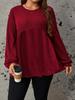 2025 Autumn/Winter European & American Pleated Waffle Long Sleeve Top