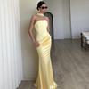 2026 European and American summer new sexy Spice Girl tube top, waist and hip, high-end satin dress for women