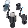 Universal Cup Holder Phone Mount with Expander Long Rotating Cup Phone Holder for Fits All iPhone Galaxy Smartphones and Most Truck Bottles 2-in-1