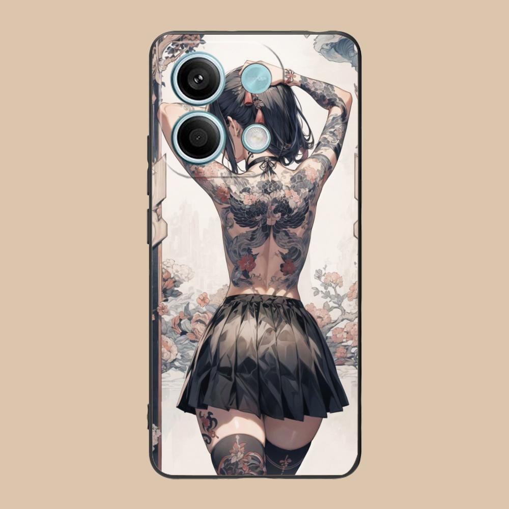 Fashion Tattoo Girl Mobile Phone Case for POCO M7 M6 M5 M4 M3 X7 X6 X5 X4 X3 Pro GT 5G Colorful Printing Cover Pretty Cover