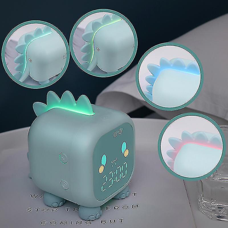 Children's Alarm Clock Digital, Dinosaur Alarm Clock With Night Light Snooze Timer Temperature Children Sleep Trainer, Alarm (1pc) - J
