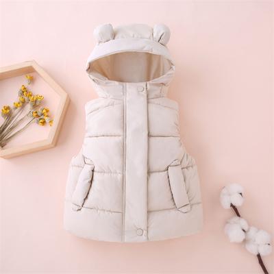 Moda Meninos Meninas Com Capuz Quente Coletes Outono Inverno Crianças Roupas Bebê Jaqueta Colete Crianças Zíper Coletes