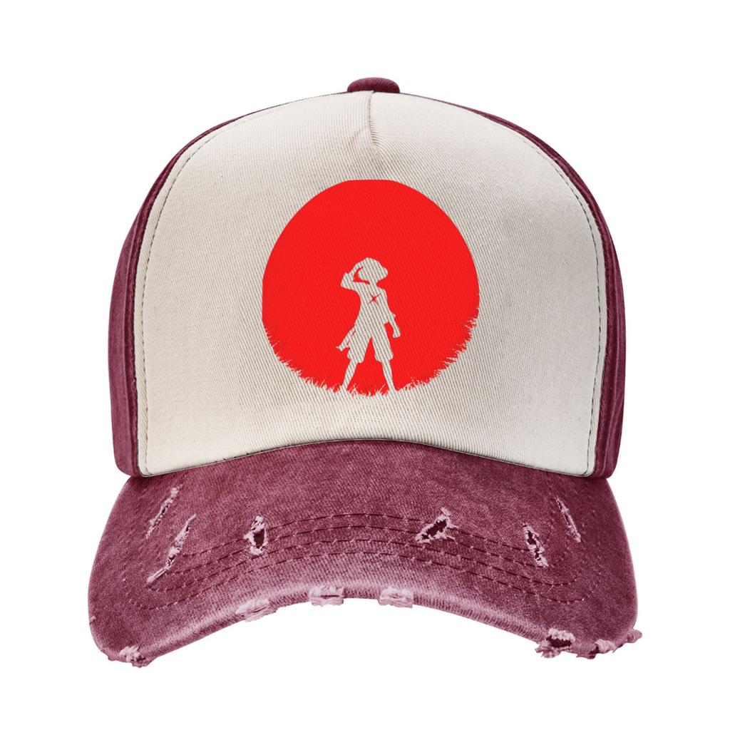 One Piece Straw Hat Baseball Cap Vintage Distressed Washed  Sun Cap Unisex Style Outdoor All Seasons Travel Adjustable Caps Hat