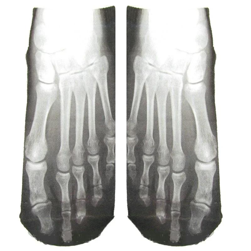 1 Pair Hallowmas Casual 3D Printed Low Cut Ankle Bone Socks Cotton for Mens/Womens funny socks