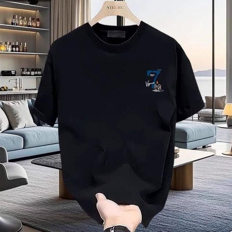

100% Pure cotton short sleeved T-shirt men s summer loose round neck half sleeved clothes ins trendy brand XXXL