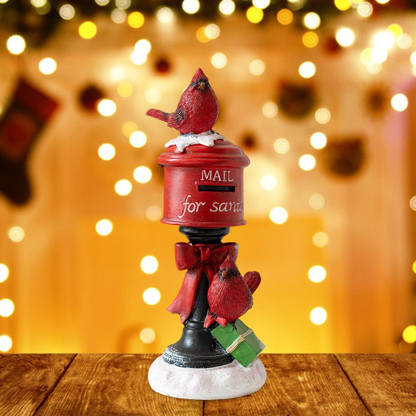 

Cardinal Figurine Christmas Bird Statue Resin Sculpture Ornament Tabletop Decor Hand Painted Style A