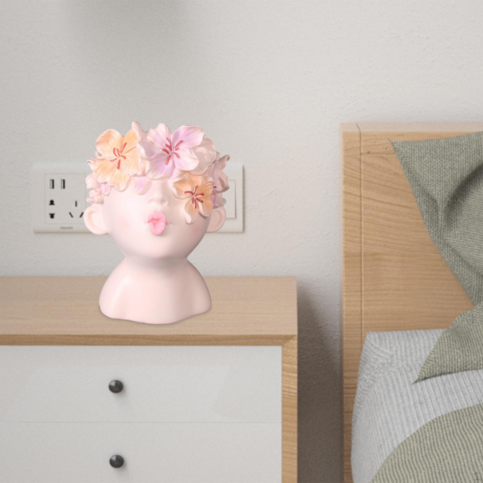 

Квітковий горщик-голова Художня ваза Горщики Скульптура Статуетка для дому Офісу Столу Style A