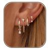 4Pcs/Set Chain Huggie Hoop Earrings Geometric Dangle Earring Set  Women Accessories