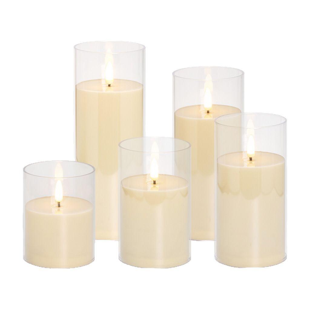 LED Electronic Candle Imitation Swing Acrylic Glass Wax Candle for Christmas, Birthday, Wedding Atmosphere Decoration