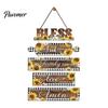Kitchen Wall Plaque with Rope Wooden Decor, 5 Panel Bless Food Family Love Farmhouse Style Decor Hanging Sign, Art for Dining Room Living Splicing