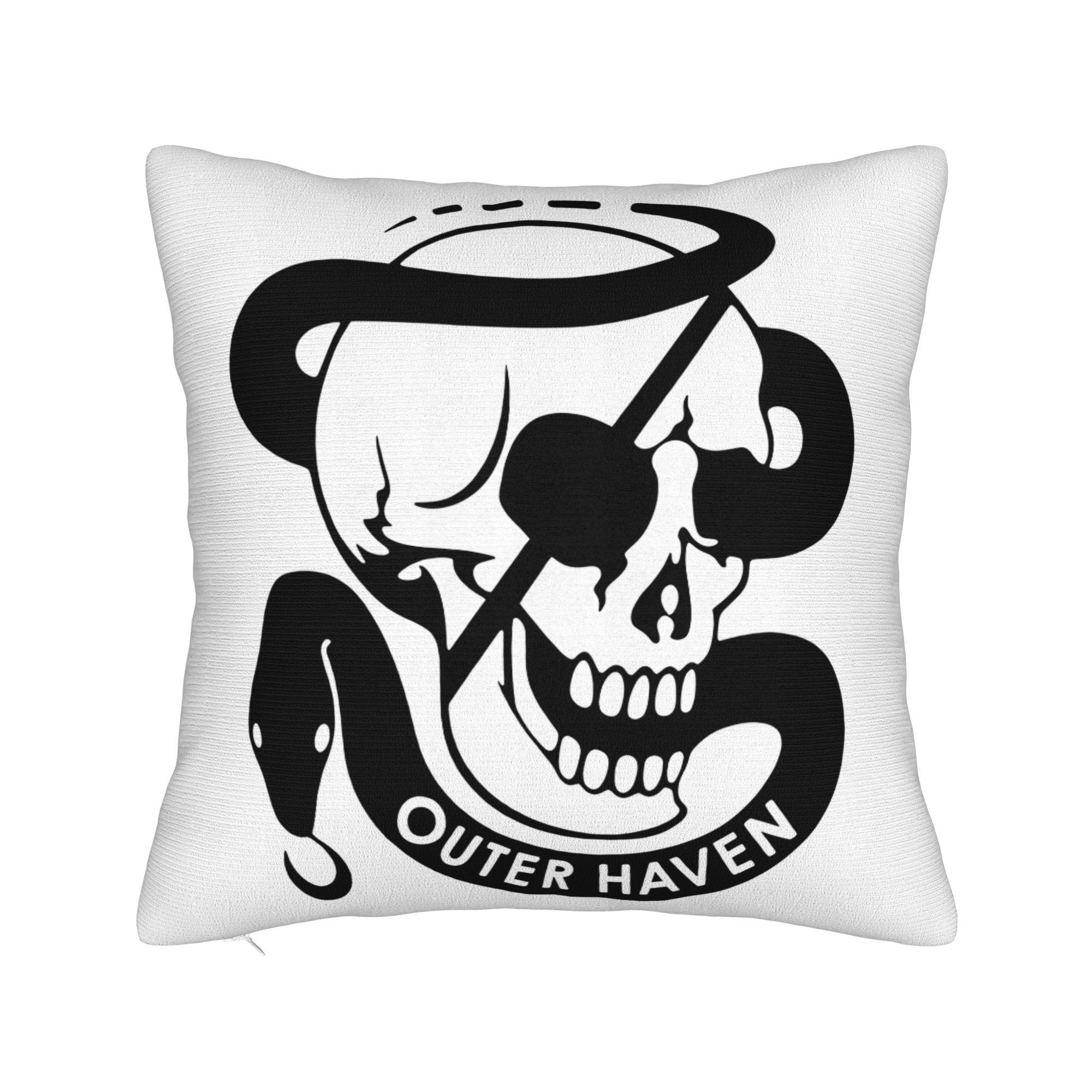 Mgs Outer Heaven Pillow Case Soft Pillow Cover Retro Trendy Pillowcases For Sofa Home Decor Peach skin 18*18(CM)-1Pcs