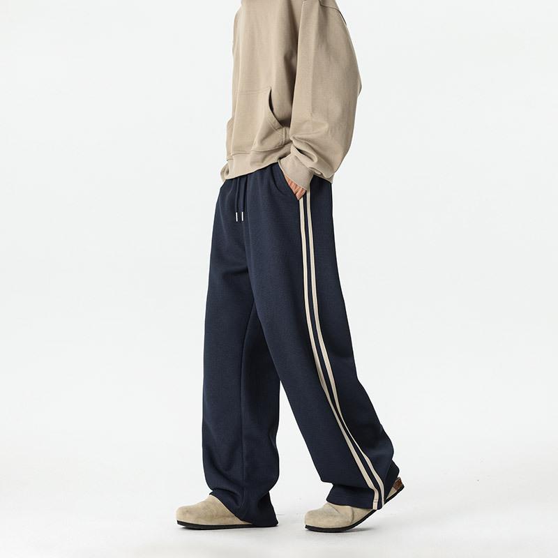 Spring and Autumn New Men's Sweatpants Straight Loose Wide-leg Casual Pants