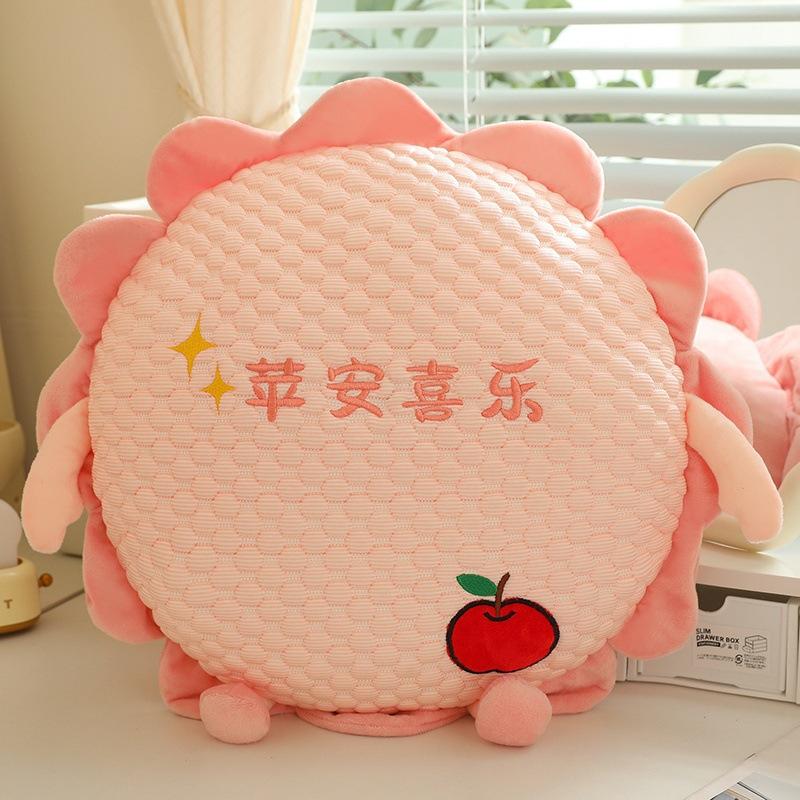 Ice Doudou Sunflower Hand Warmer Pillow Blanket 3-in-1 Car Cushion Blanket Office Lunch Break Lying Pillow Blanket