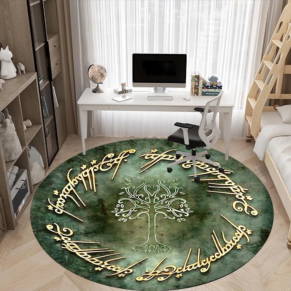 1pc The Lord of the Rings Office Round Area Rug, Under Office Chairs Bedroom Living Room Home Decor, Room Decoa1022129