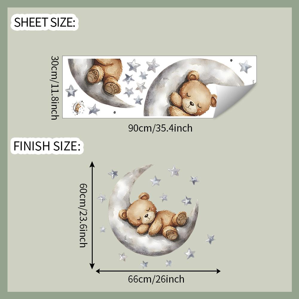 

Мультяшный Мишка Спокойной ночи Луна Звезда Домашний Фон Украшение и Декорация Наклейки на Стену