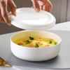 Ceramic Steamed Egg Bowl with Lid for Microwave or Water Bath Steaming