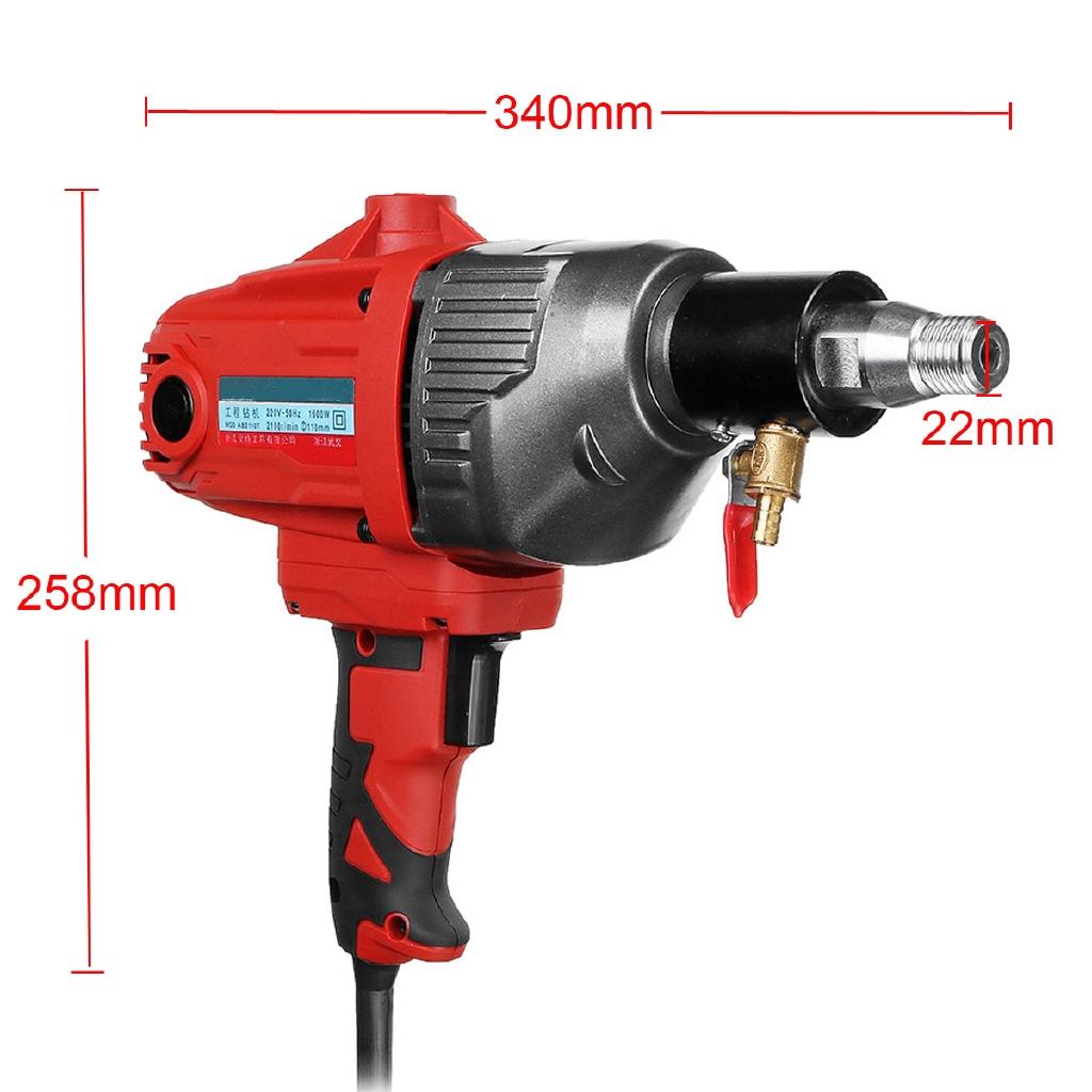 1600W Hand Held Diamond Concrete Drill Machine Set Wet Drilling Powerful Concrete Core Drill Machine Power Tool