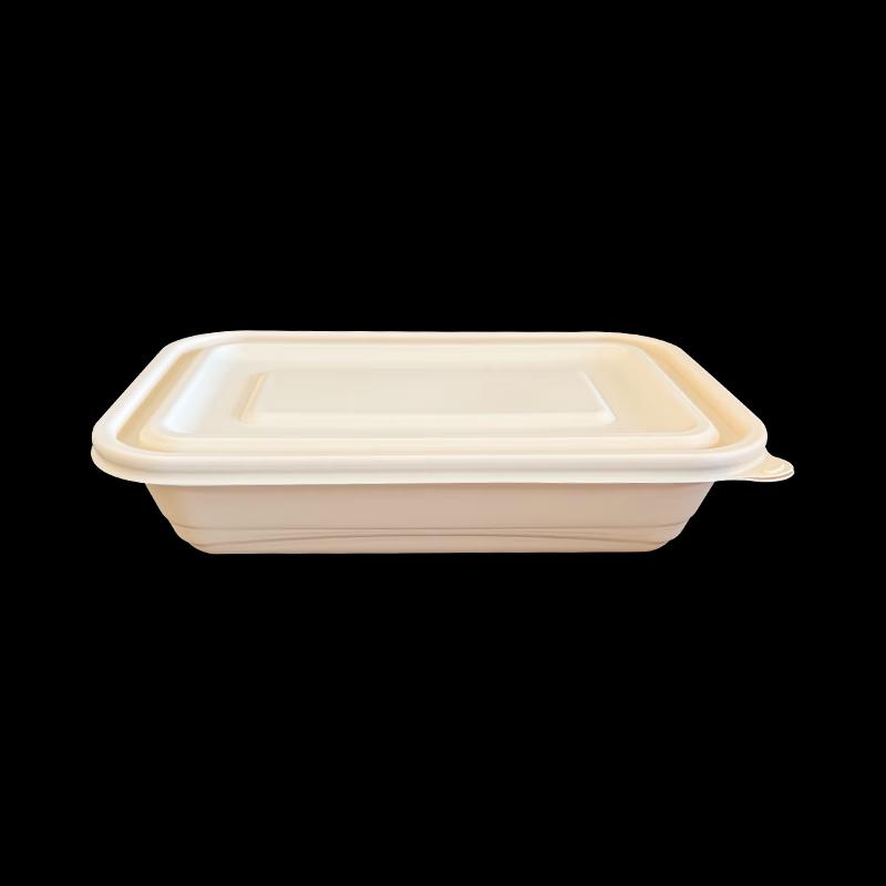 Deer Ming 750ml Rectangular Degradable Disposable Food Boxes, 300 Sets