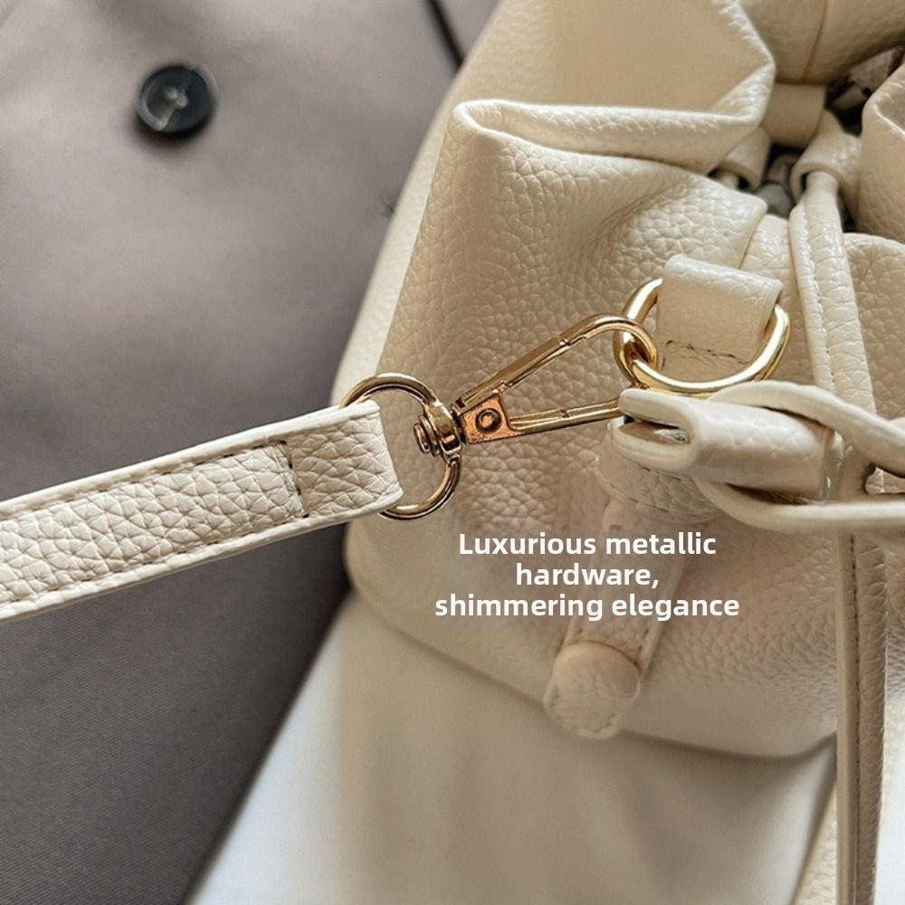 Versatile Women Shoulder Bag PU Leather Bucket Bag Fashion Crossbody Bag  Daily