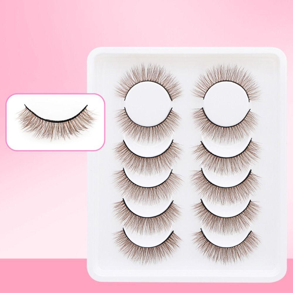 6 Pairs 3D Faux Mink False Eyelashes Black Band Eye Lashes Handmade Lashes Eyelash Extension