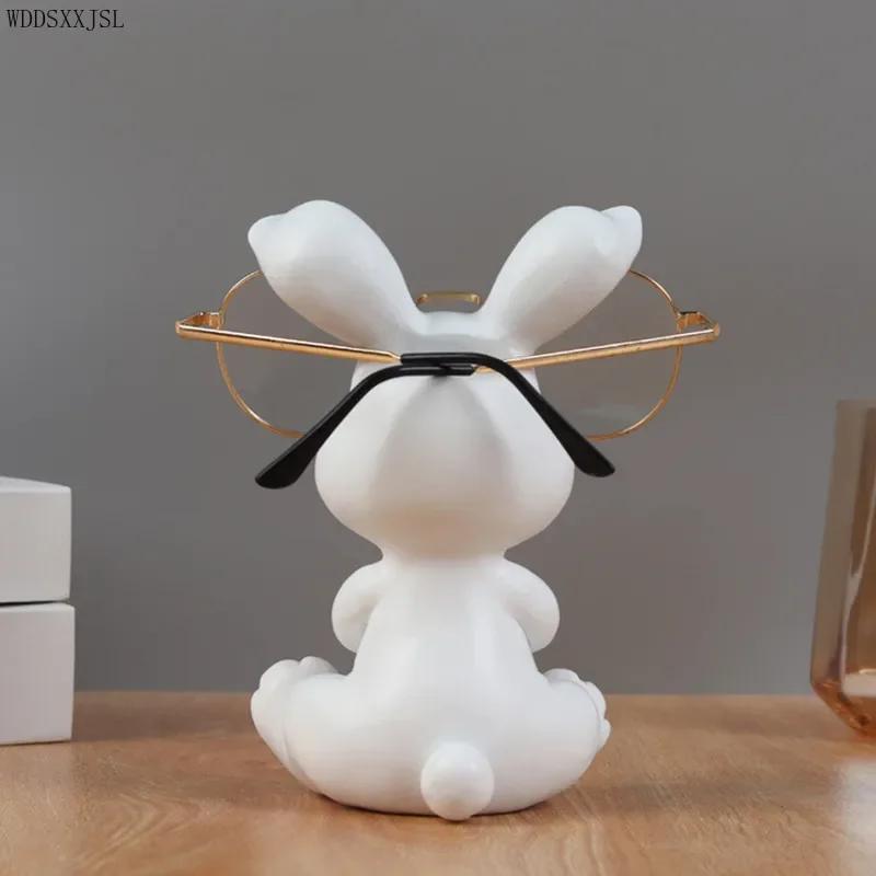 Creative Cartoon Rabbit Glasses Stand Resin Crafts Multifunctional Pen Stand Desktop Glasses Holder Shop Glasses Display Stand