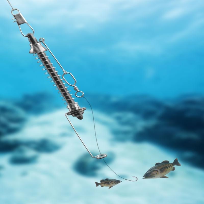 1pcs Automatic Fishing Hook Spring Ejection Fishhook Fishing Device All The Water Fish Fast Catch Tool Set
