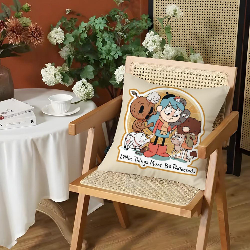 

Cartoon HHilda Cushion Cover Silky Short Plush Invisible Zipper Dustproof Sofa Pillow Case for Home Decor 30x30cm