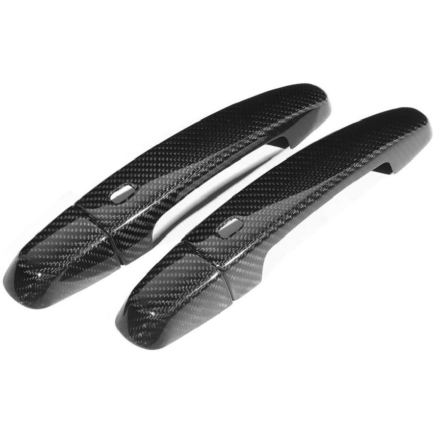 Aramox Door Handle Trim, 4pcs Outside Carbon Fiber Side Door Handle Trim Cover Fit for 2017-2018