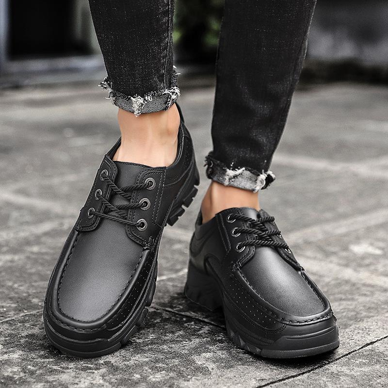 Large size 2025 autumn new Korean version men's business casual leather shoes non-slip tooling shoes