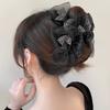 1PC Temperament Simple Girly Style Women's Black Lace Mesh Butterfly Large Shark Clip Hair Accessories