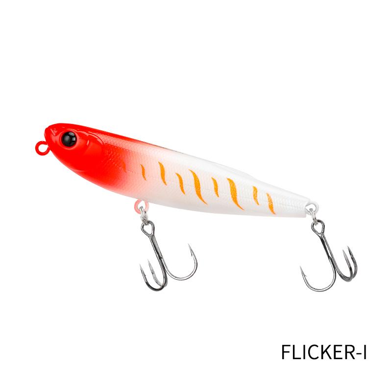 TSURINOYA 70mm 8.4g Topwater Pencil Fishing Lure FLICKER 70F Loud Chugs Z Dog Pencil Hard Bait Lake River Stream Area Fake Bait