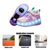 Inline Skate Shoes Pulley Shoes LED Sneaker with 2 Wheels Double Wheel Skate Shoes 2 In 1 Removable Pulley Skate Skating Parkour