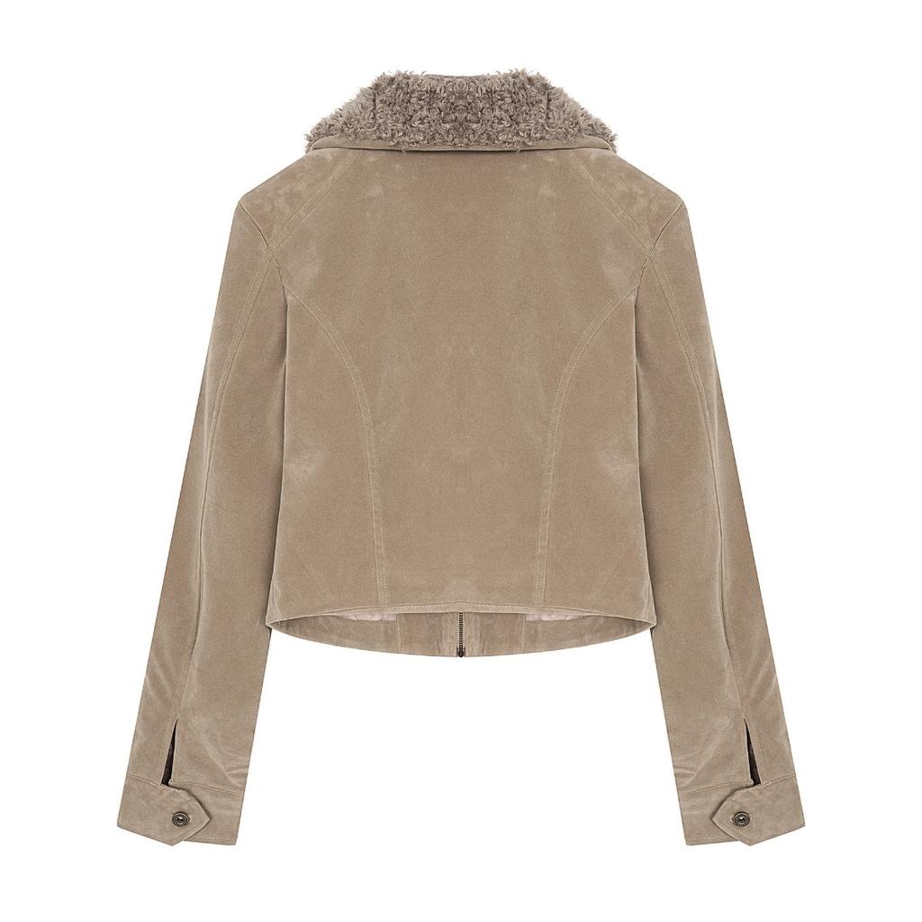 Vintage Jackets for Women 2025 Ropa Mujer Turndown Collar Outwear Y2k Tops Thicked Zipper Chic Korean Coat