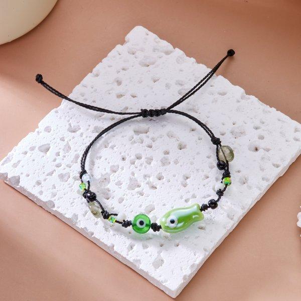 Handmade Colorful Ceramic Fish Beads Bracelet For Women Couple Braided Beads Bangle Bohemian Party Friendship Aesthetic Jewelry