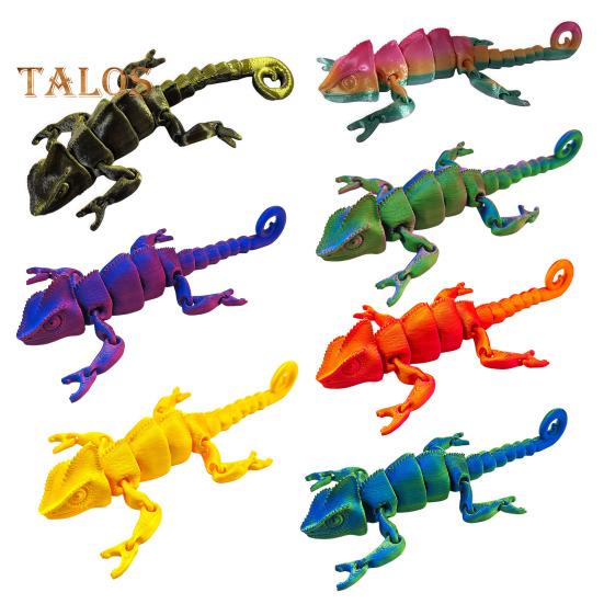 3D Printed Lizard Articulated Chameleon Ornament Desktop Decoration Flexible Animal Figurine Lizard Fidget Toy for Kids Adults Stress Relief
