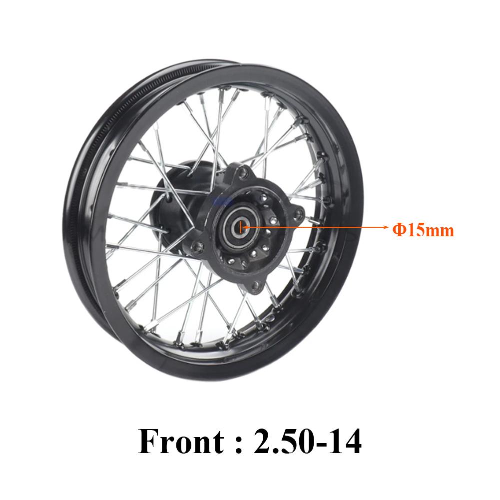 M12/M15 14" Inch Front Rear Wheel 2.50-14" 3.00-14" Alloy Rim For KAYO BSE Apollo Xmotos Racing Supermoto Dirt Pit bike Off Road