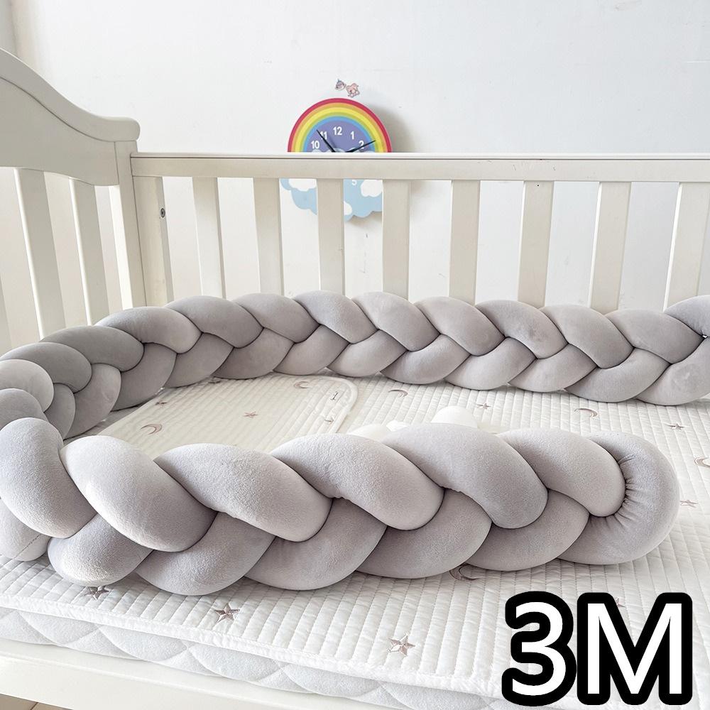 1M/2M/3M/4M  Baby Crib Bumper Protector Bed Braid Knot Cushion for Infant Kids Shares Toddler Baby Bed Bumpers in Crib Newborn