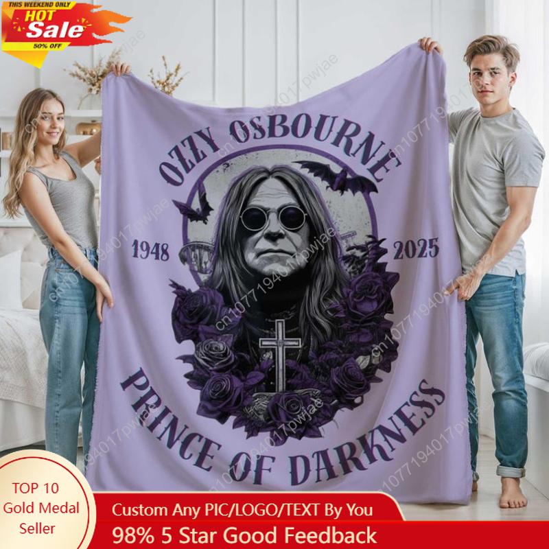 Ozzy Osbourne Blanket Prince of Darkness RIP Ozzy Osbourne Poster Vintage Rock Legend Ozzy Tribute Custom blankets 75X95CM