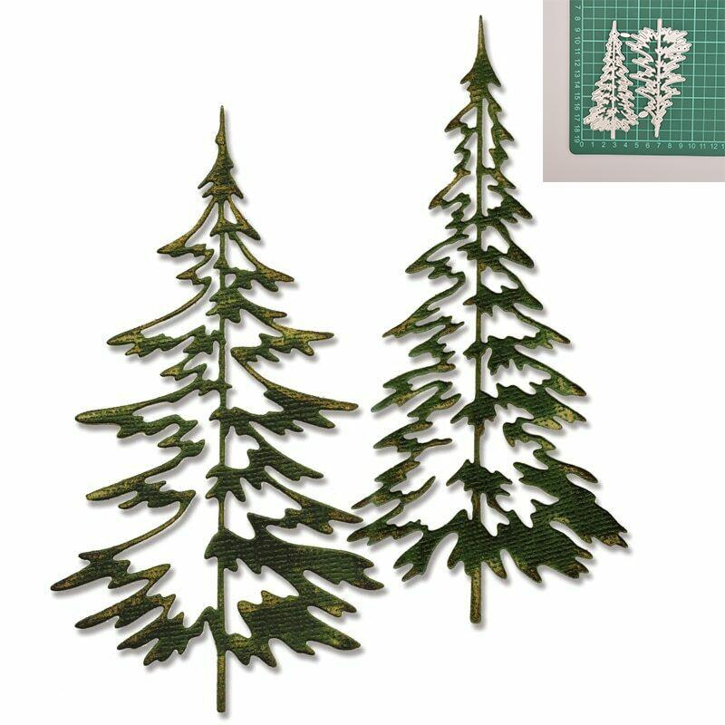 1/2/4Pcs Paper Album Knife Embossing Decor Christmas Trees Diy Metal Cutting Dies Stencil Scrapbooking Card Stamp Craft Mould
