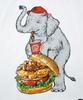 [go Slow Caravan] 341963 DOMDOM×gsc Miso Peach Chicken Burger Elephant BIG TEE White L