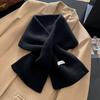 Wool  Knitted Scarf Women Winter Warm Scarves Bright Solid Color Design Thickened Shawl Soft Triangle Pashmina Neck