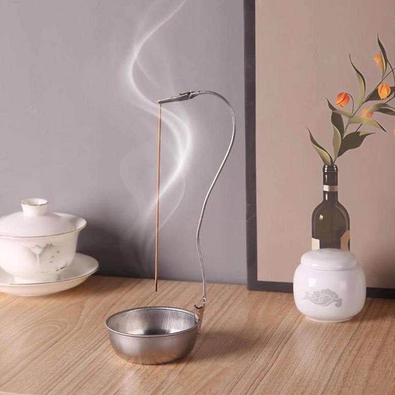 Incense Coil Clip Holder with 2 Heads Alligator Clamp 360 Degree Rotation Wire Support for Living Room Bedroom